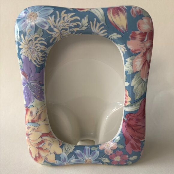 Vtg 80s Floral Ceramic Picture Frame - Picture 1 of 8